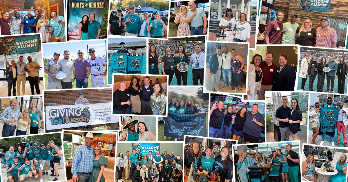 A collage of images showing CCU alumni