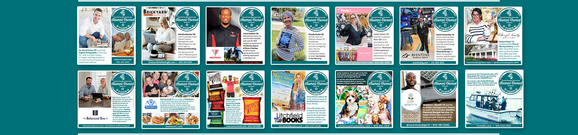 May examples of CCU alumni-owned businesses