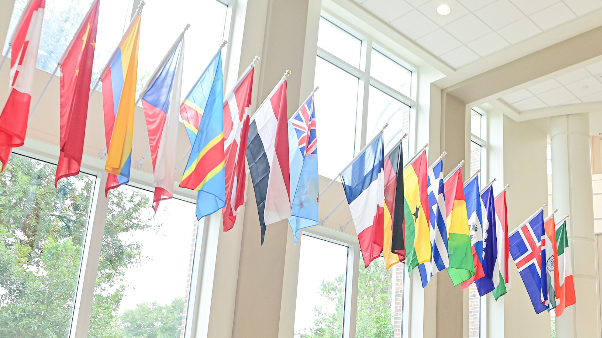 Country Flags Hanging on the Wall