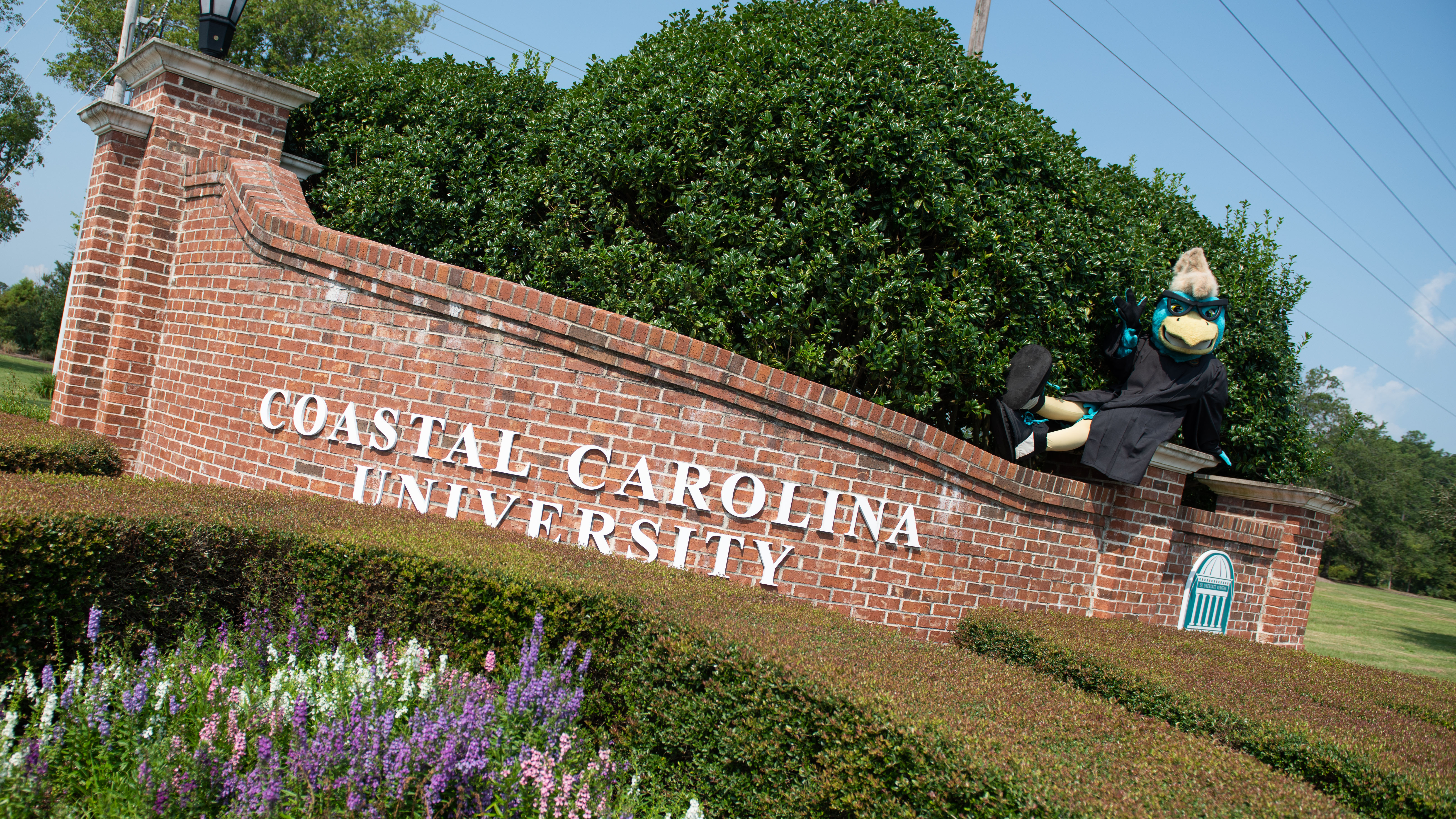 Chauncey by the CCU sign